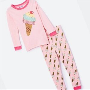 Ice Cream Print Pink Kids Pajamas